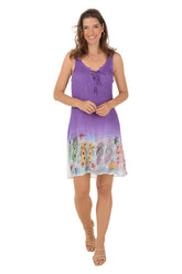Purple Flip Flop Sleeveless Dress