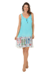 Turquoise Flip Flop Sleeveless Dress