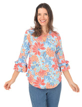 Patio Party Puff Print Knit Top
