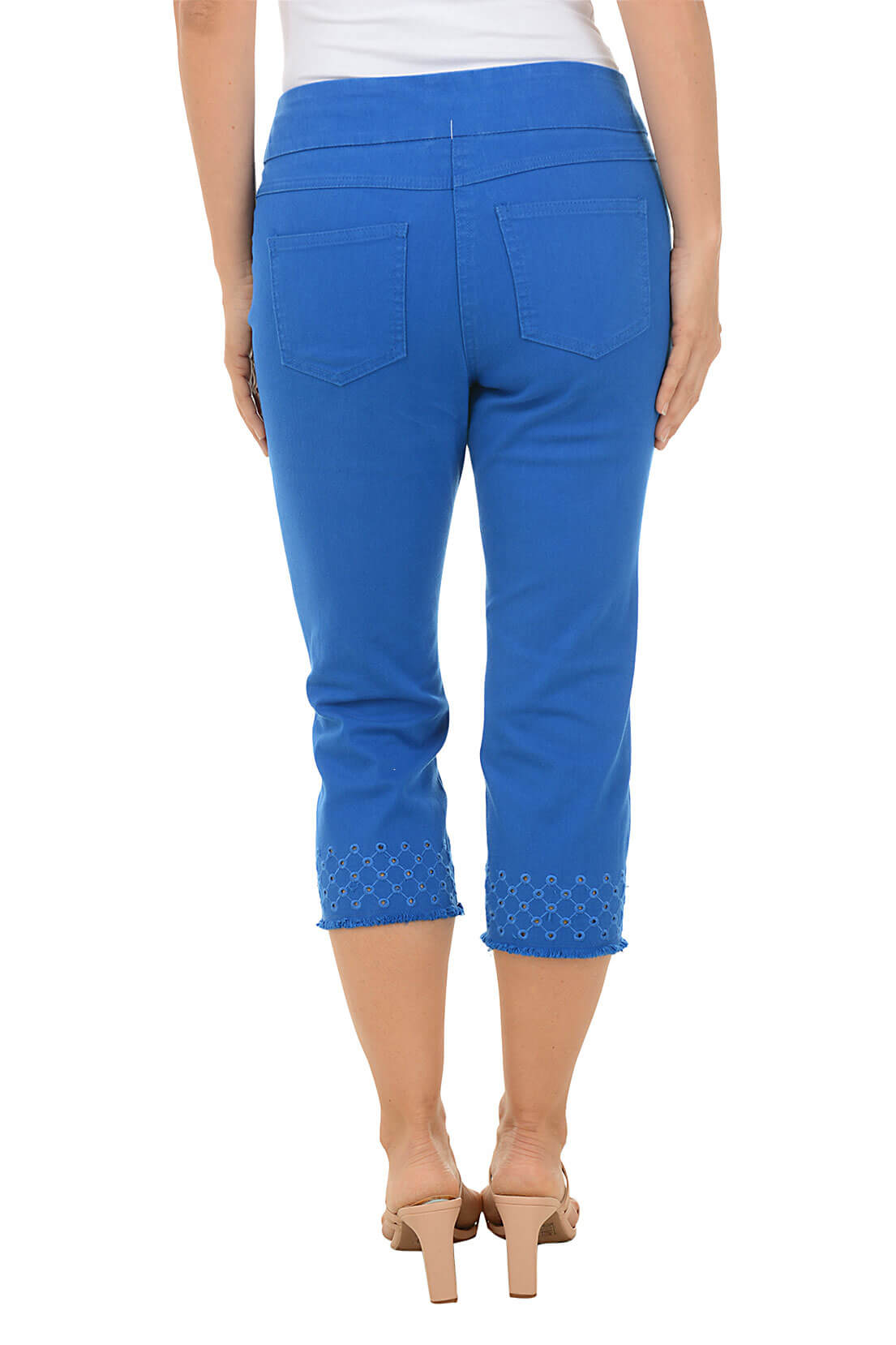 Tinted Tides Denim Eyelet Capri Pant