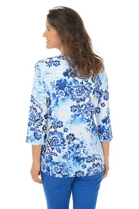 Petite Tinted Tides Beaded Neck Tunic