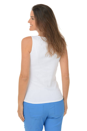 Solid Rib Knit Sleeveless Tank