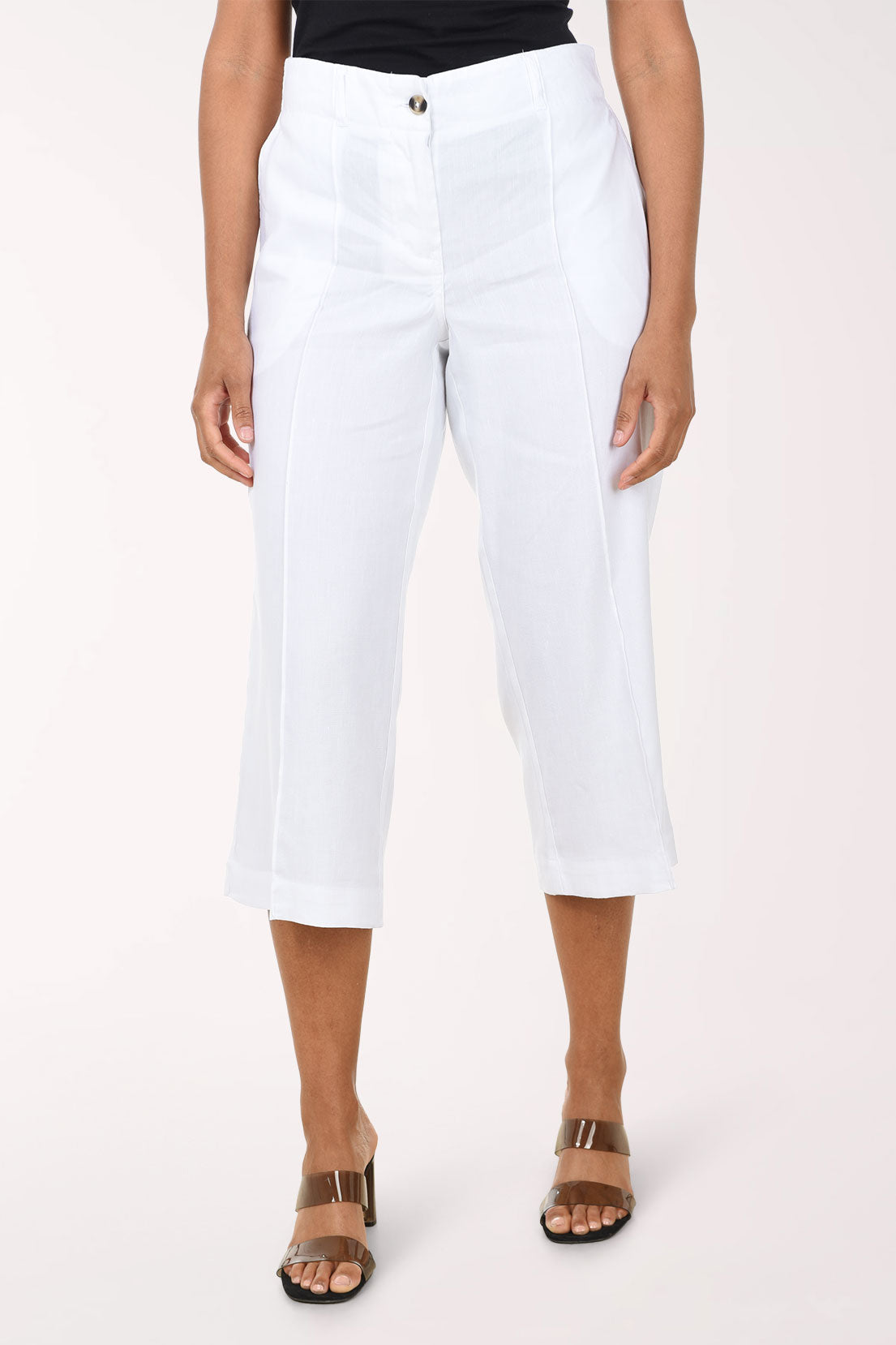 Petite Renaissance Romance Pintuck Linen-Blend Pant