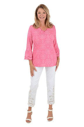 Color Crush Embroidered Ankle Pant