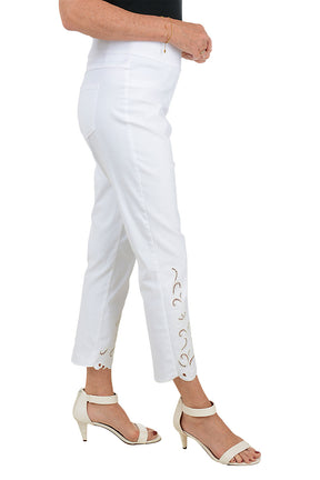 Color Crush Embroidered Ankle Pant