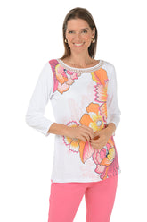 Color Crush Floral Beaded Tunic