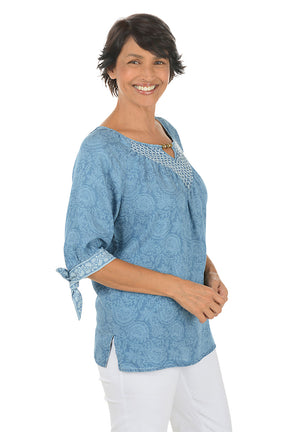 Boho Chic Damask Lyocell Blouse