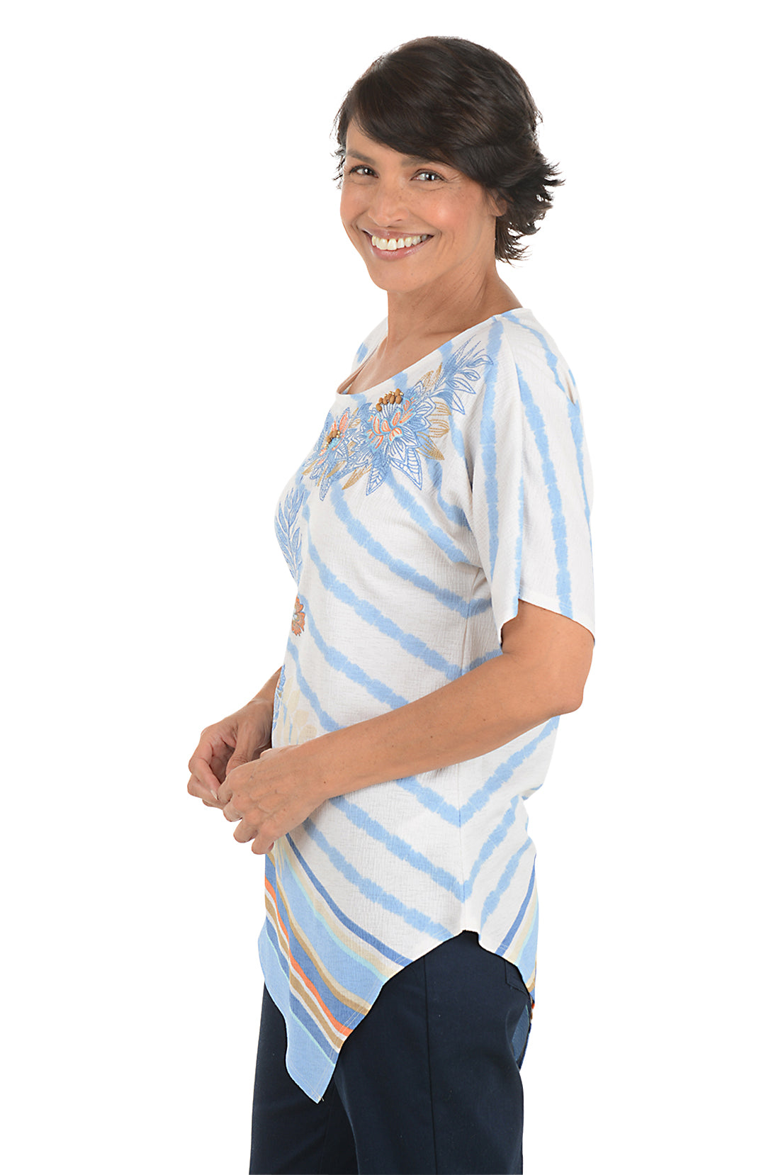 Boho Chic Floral Asymmetrical Hem Top
