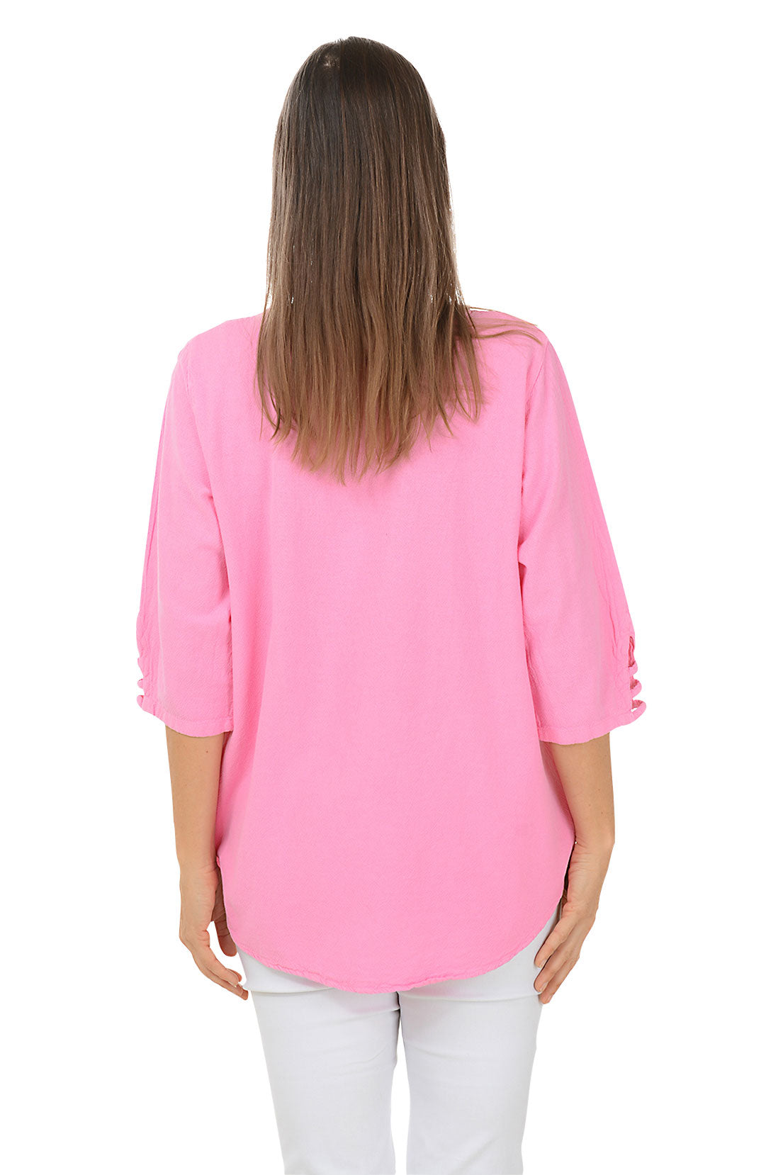 Lattice V-Neck Crinkle Top