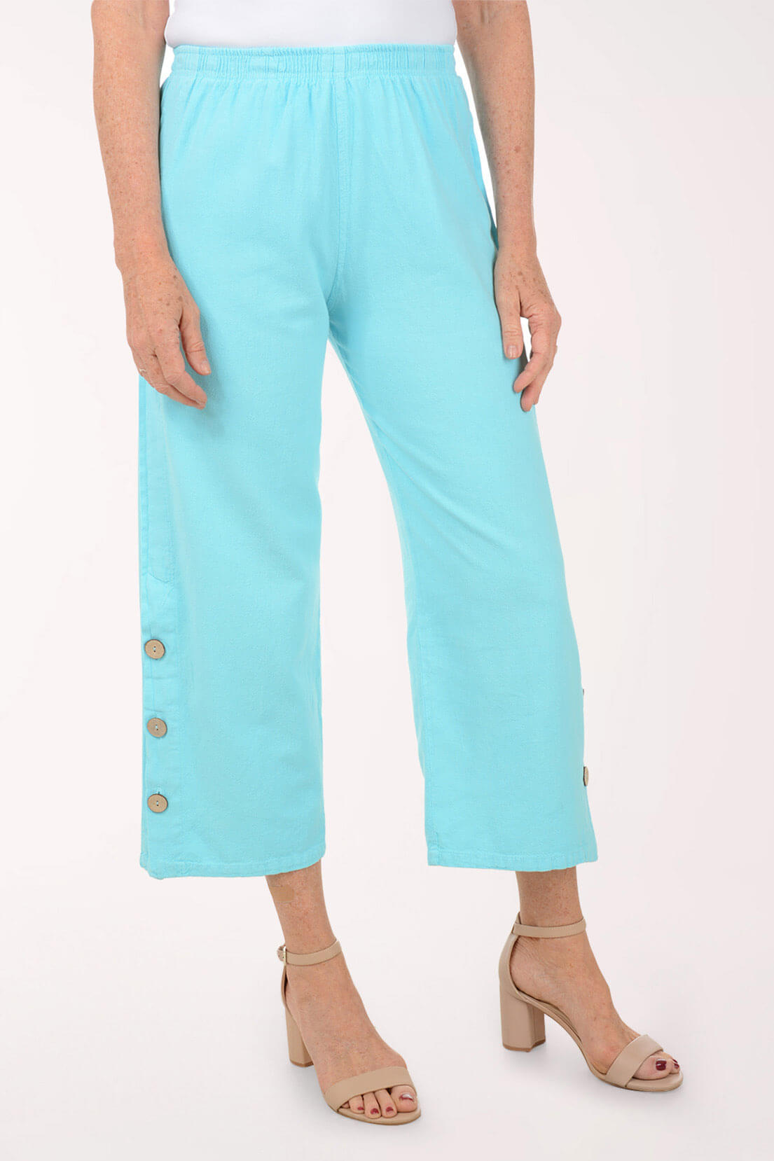Crinkle Malibu Capri Pant | Sea Breeze | Made in the USA