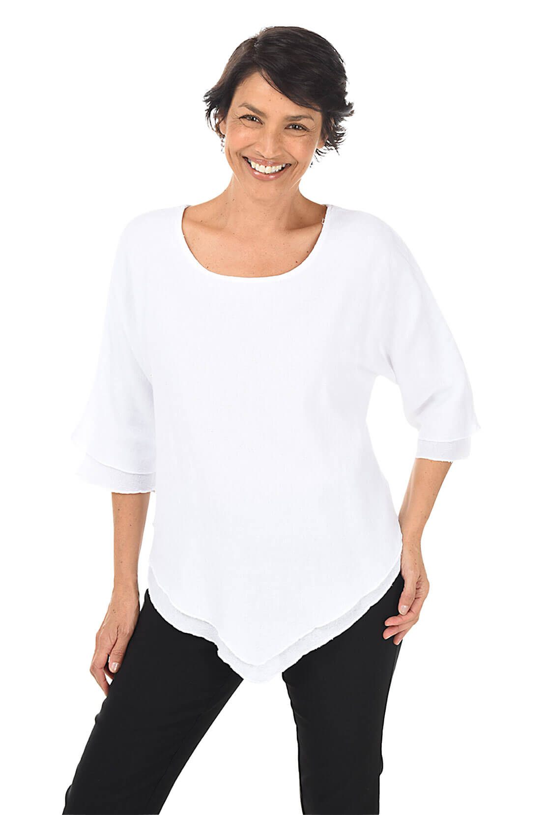 Dolman Double Layer Crinkle Top