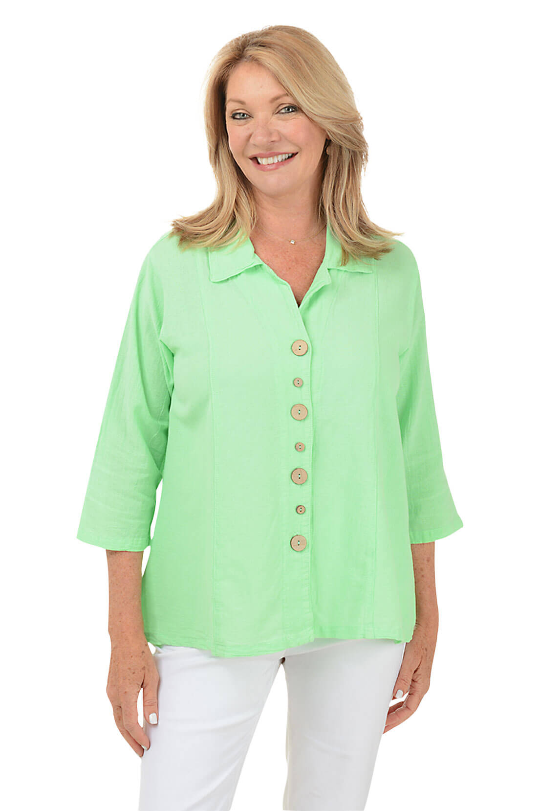 ◆KODAK◆ Chroma Breeze Short Sleeve Shirt Women KHAKI K4222 LOCKY apple green - silk shirt short sleeves