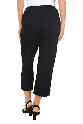 Solid Crinkle Crop Pant