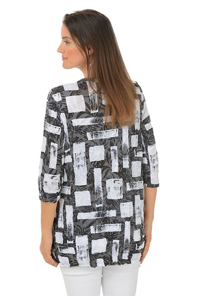 Square Silhouettes Crinkle Pocket Tunic