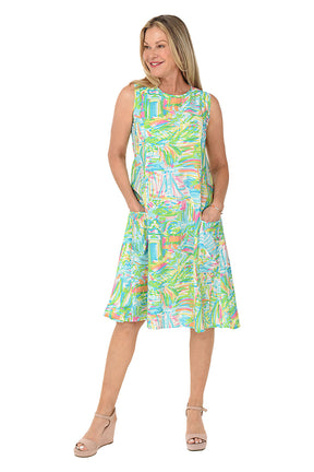 Bright Island Side Pocket Tank Dress