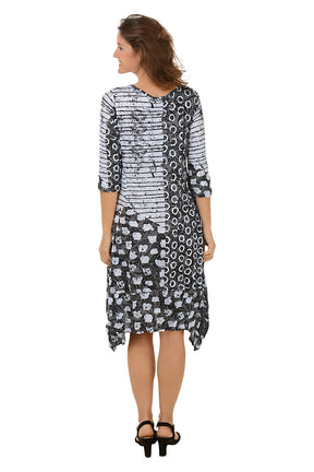 Striped Loops Shark Bite Crinkle Dress
