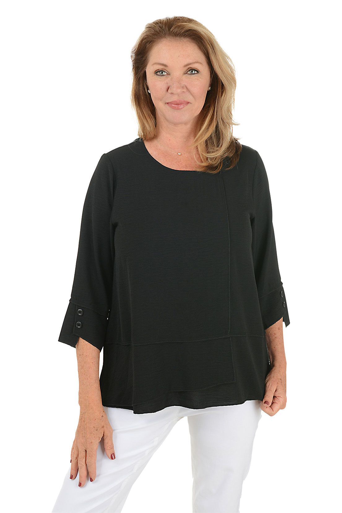 Airflow Layered Button Sleeve Blouse