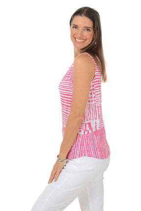 Criss Cross Crinkle Burnout Sleeveless Top