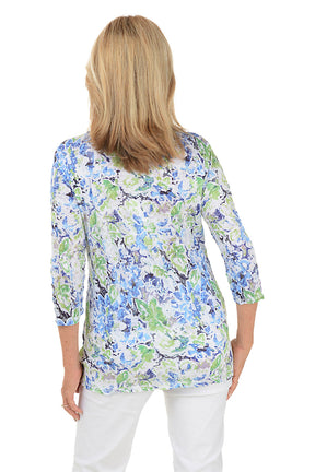 Flowering Ivy Double Pocket Crinkle Top