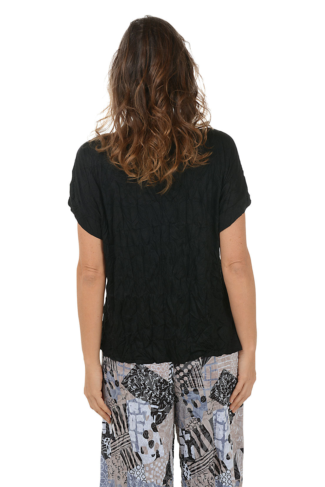 [JILLSTUART]★25SS★Crinkle fabric hood short sleeve shirt Solid Crinkle Short Sleeve Top