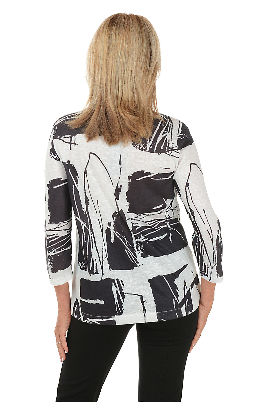 Lightning Flash Henley Asymmetrical Hem Top