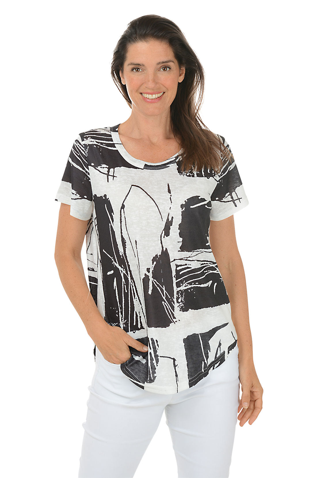 Monochromatic Slub Knit Short Sleeve Top