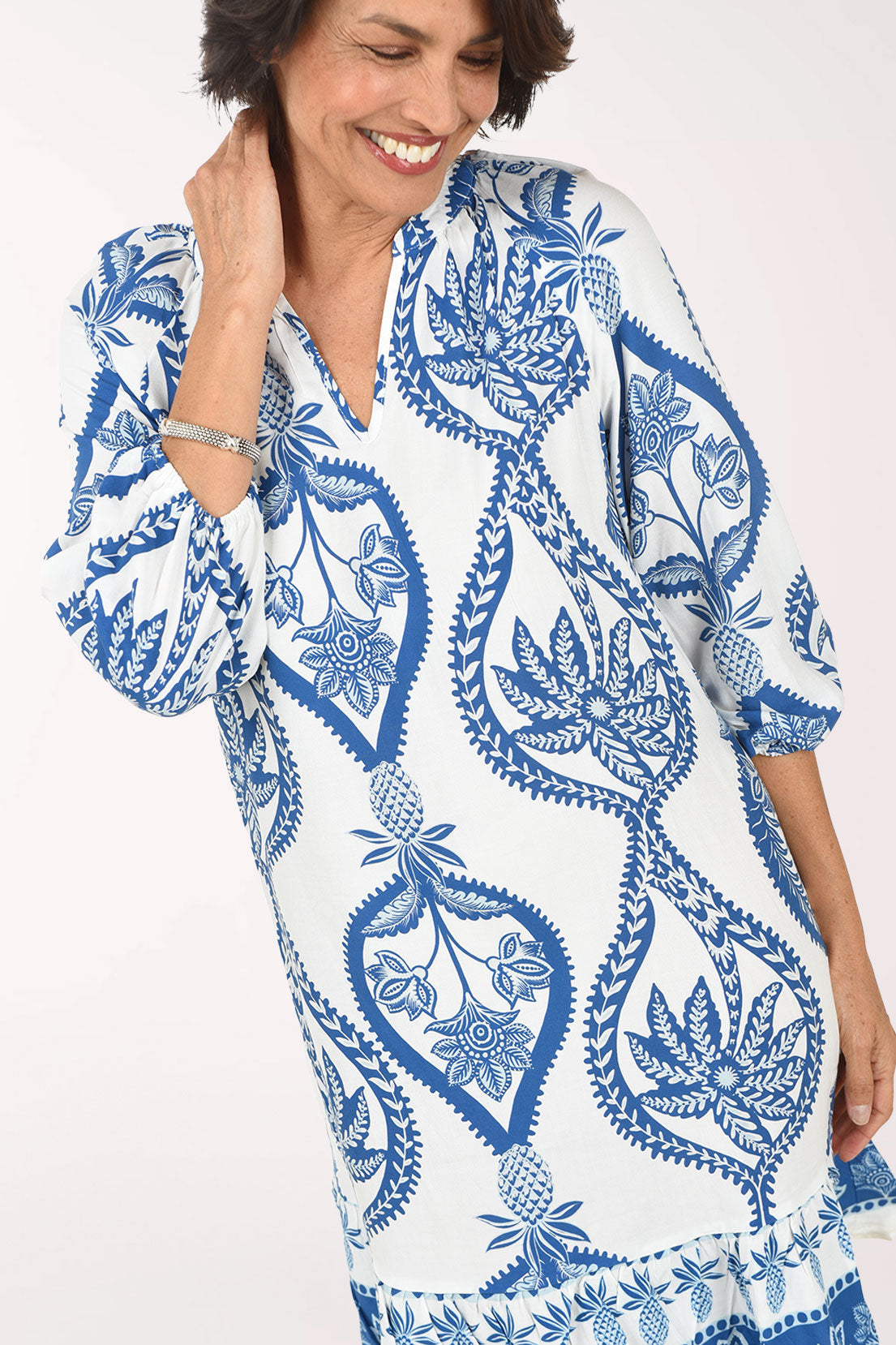 wedding guest dress maxi Olivaceous Stella Dusty Blue Floral Tiered Ruffle Maxi Dress - Size S - Boho - Plunge - V-Neck - homecoming -sorority - formal - wedding guest