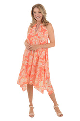 Golden Hibiscus Necklace Sleeveless Dress