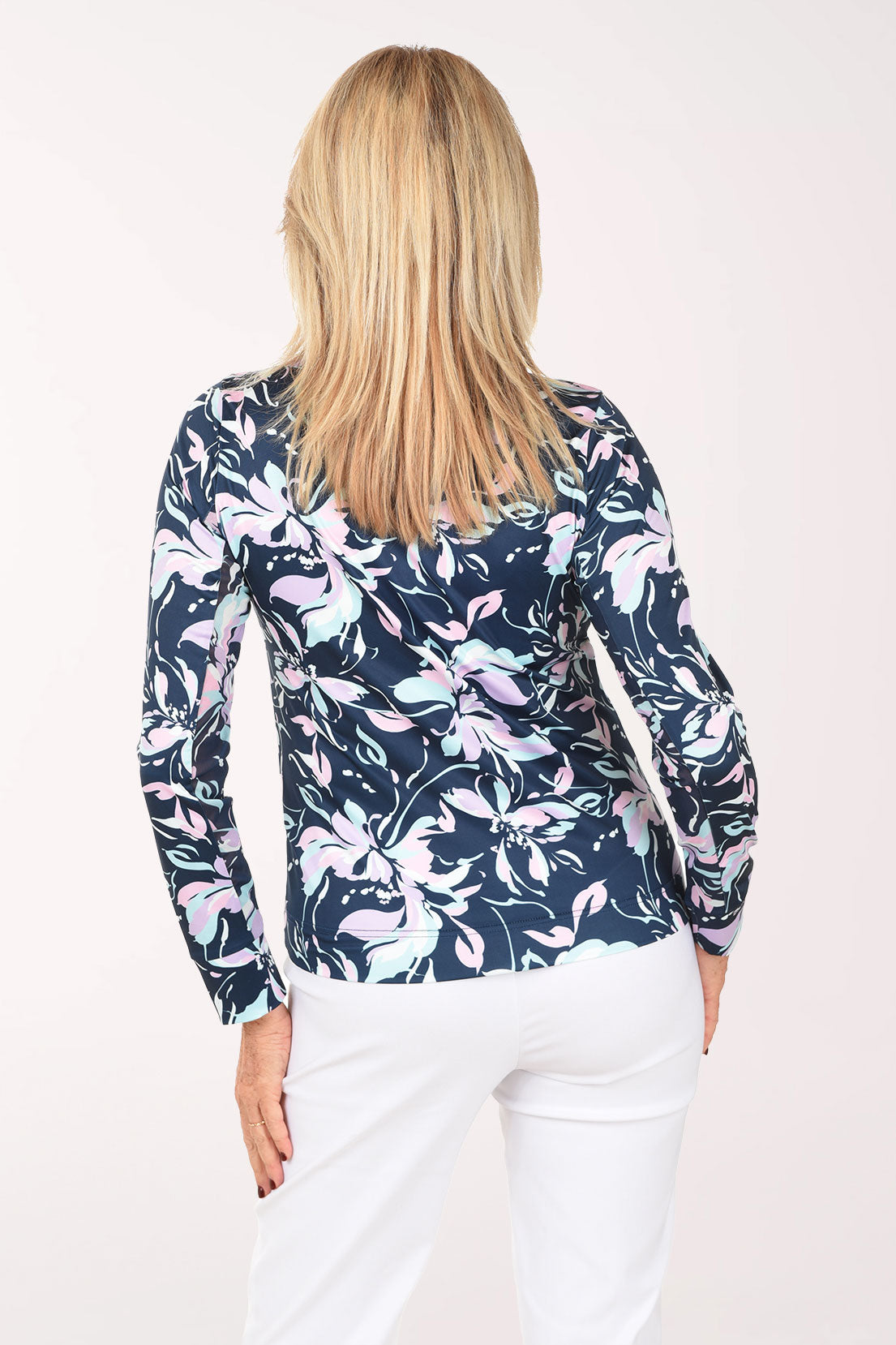 Midnight Floral UPF50 Quarter Zip Top | Stella Parker | Sporty Style