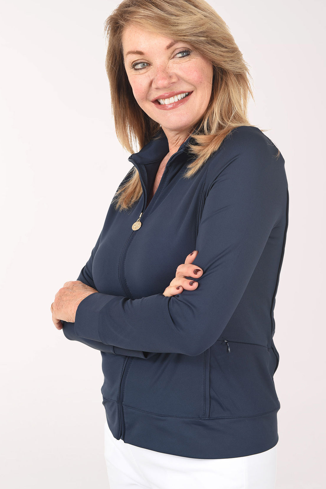 Solid UPF50 Seamed Zip Front Jacket | Stella Parker
