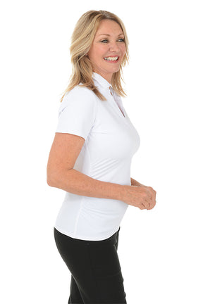 Solid Pique UPF50 Short Sleeve Polo Top