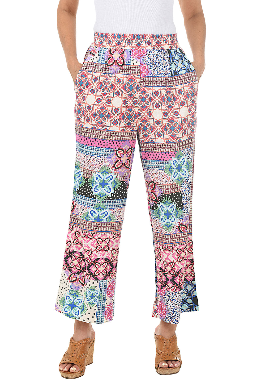 Ariel Flowers Pull-On Palazzo Pant