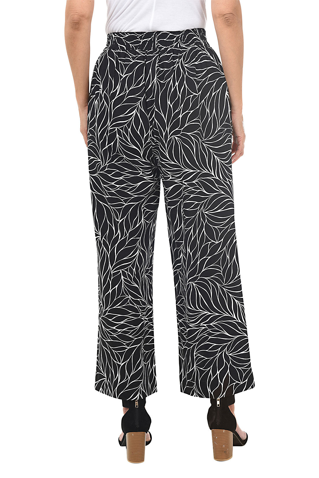 Blakely Leaves Pull-On Palazzo Pant