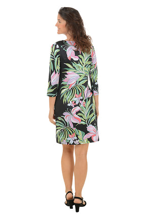 Midnight Orchids UPF50 Boatneck Dress