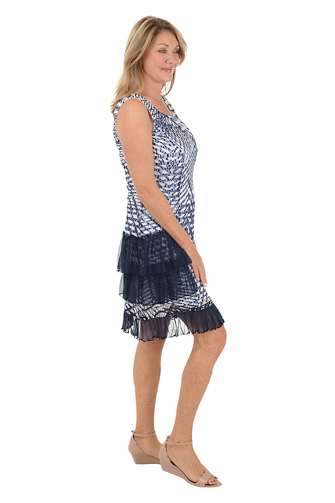 Criss Cross Lace Overlay Asymmetrical Dress