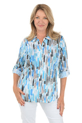 Rain Streaked Roll-Tab Knit Shirt