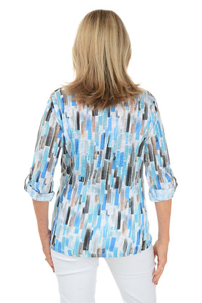 Rain Streaked Roll-Tab Knit Shirt