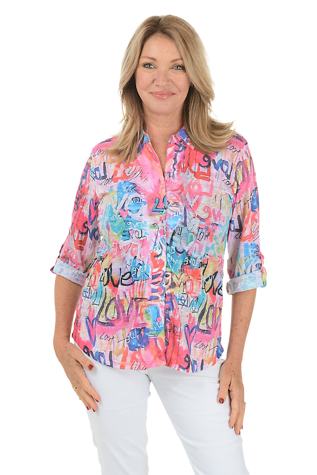 Love Roll-Tab Knit Shirt