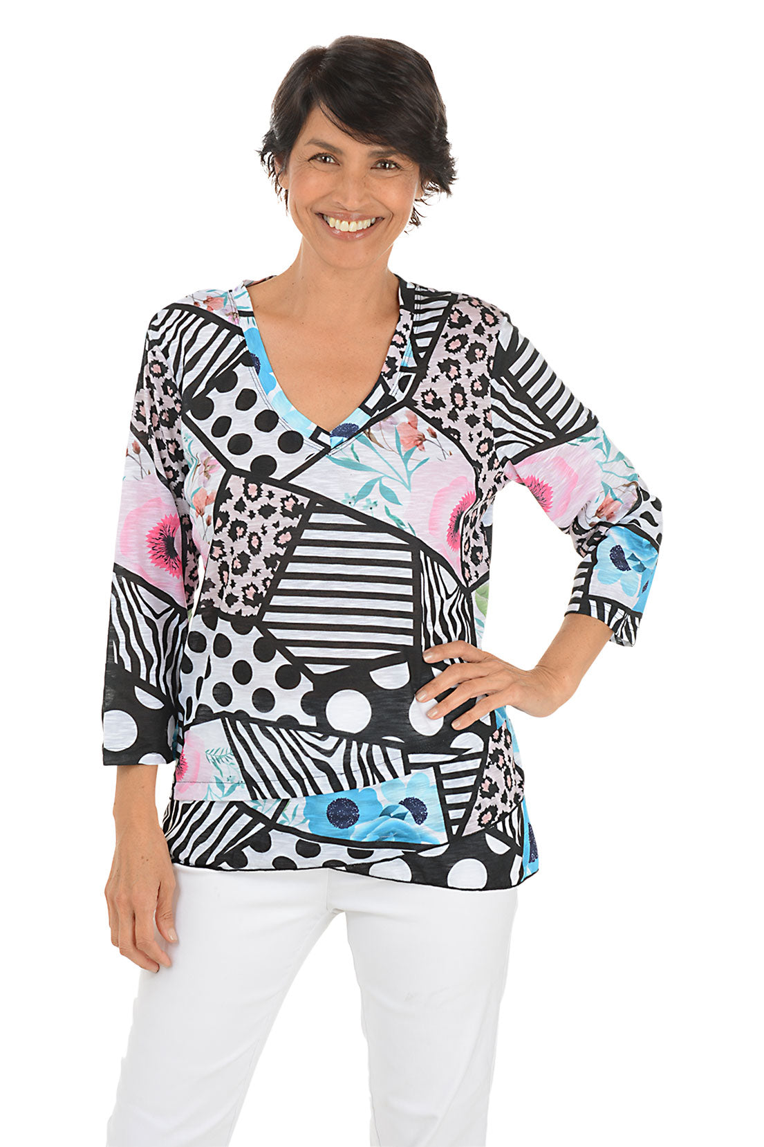 Patterned Patches Criss Cross Tunic