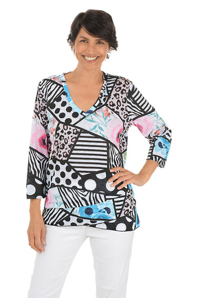 Patterned Patches Criss Cross Tunic