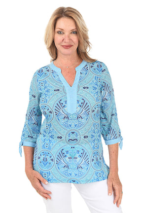 Peacock Knotted Sleeve Top