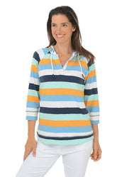Sunlight Striped 3/4 Sleeve Hoodie