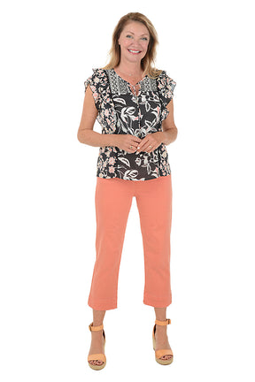 Denim Kick Flare Crop Pant