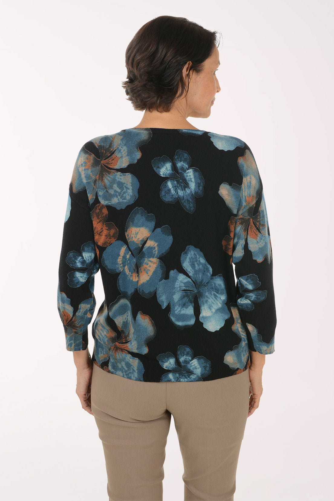 Maple Floral 3/4 Sleeve Sweater
