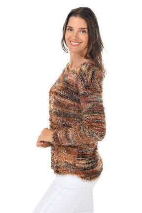 Striped Eyelash Knit Sweater