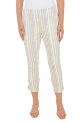 Safari Striped Tulip Hem Capri Pant