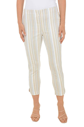 Safari Striped Tulip Hem Capri Pant