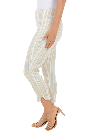 Safari Striped Tulip Hem Capri Pant