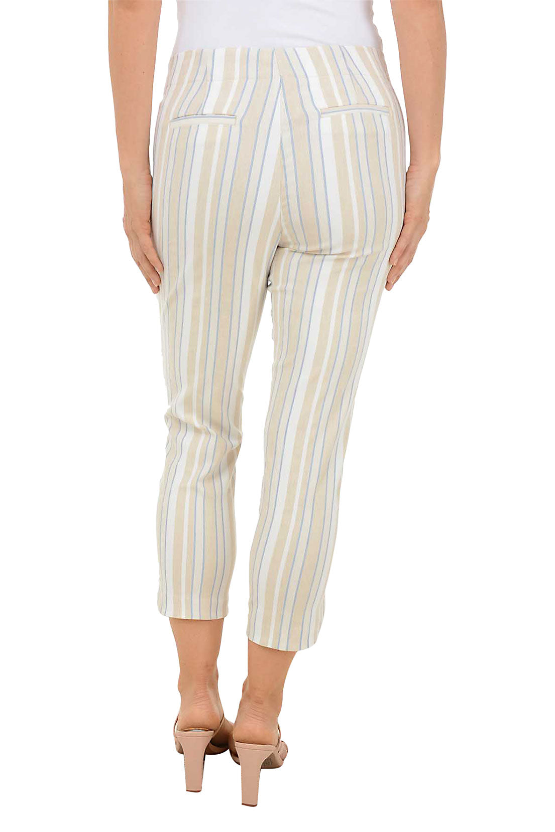 Safari Striped Tulip Hem Capri Pant