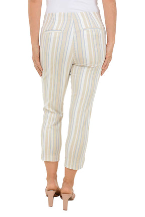 Safari Striped Tulip Hem Capri Pant